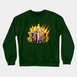 concert parody Calvin and Hobbes band Crewneck Sweatshirt